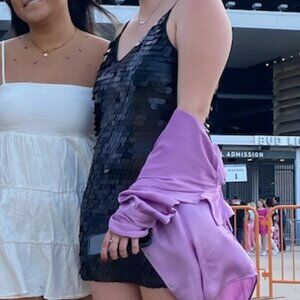 Black Sequin Mini Dress